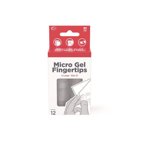 Image of LEE Micro-Gel Fingertips, Size 13, X-Large, Clear, 12/Pack