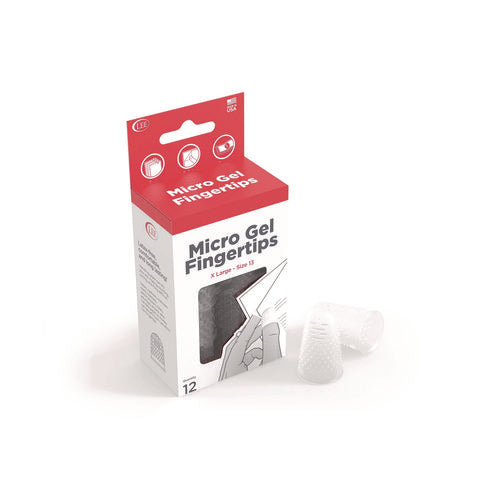 Image of LEE Micro-Gel Fingertips, Size 13, X-Large, Clear, 12/Pack