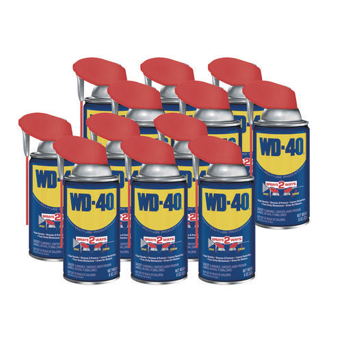 Image of WD-40® Smart Straw Spray Lubricant, 8 oz Aerosol Can, 12/Carton