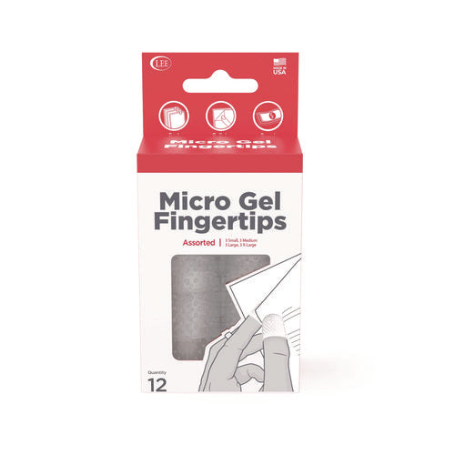 Image of LEE Micro-Gel Fingertips, Small, Medium, Large, X-Large, Clear, 12/Pack