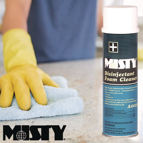 Image of Misty® Disinfectant Foam Cleaner, Fresh Scent, 19 Oz Aerosol Spray, 12/carton