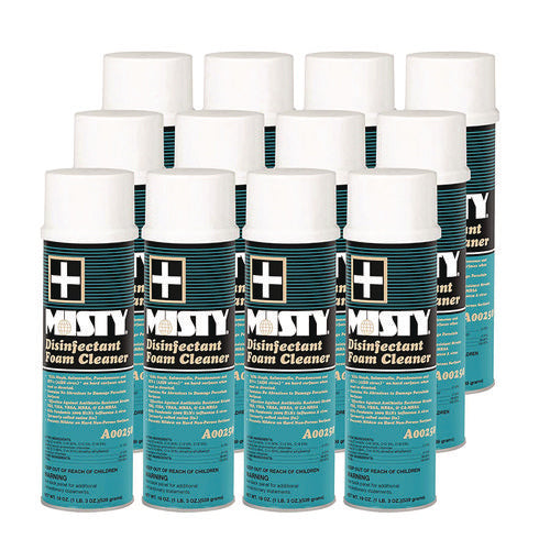 Image of Misty® Disinfectant Foam Cleaner, Fresh Scent, 19 Oz Aerosol Spray, 12/carton