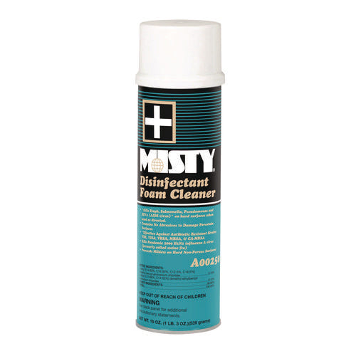 Image of Misty® Disinfectant Foam Cleaner, Fresh Scent, 19 Oz Aerosol Spray, 12/carton
