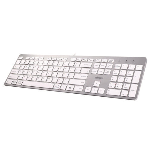 Image of Adesso AKB-730UW Keyboard, Silver/White