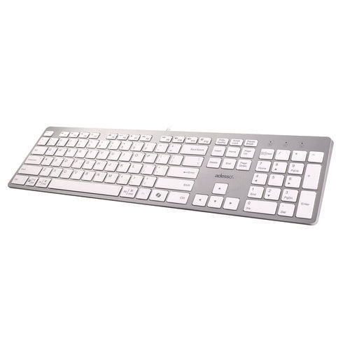 Image of Adesso AKB-730UW Keyboard, Silver/White
