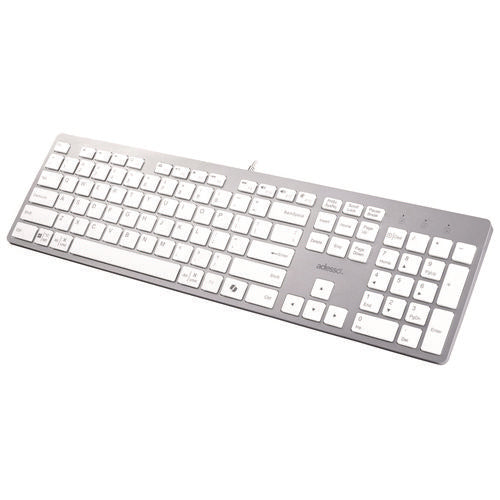 Image of Adesso AKB-730UW Keyboard, Silver/White