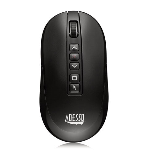 Image of Adesso iMouse P40 Wireless Multifunctional Presenter Mouse, 2.4 GHz Frequency/100 ft Wireless Range, Left/Right, Black