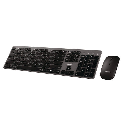 Image of Adesso WKB-7300 Wireless Keyboard and Mouse, 2.4 GHz Frequency/30 ft Wireless Range, Gray/Black