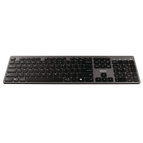 Image of Adesso WKB-7300 Wireless Keyboard and Mouse, 2.4 GHz Frequency/30 ft Wireless Range, Gray/Black