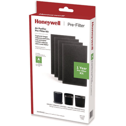 Image of Honeywell Pre-Cut Carbon Pre-Filter, Fits Models: HPA300/HPA304/HPA3300/HPA5300/HPA8350, Box of 4 Filters