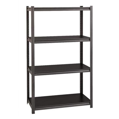Image of Alera® Steel Shelving Unit with Laminate Shelves, Four-Shelf, 36w x 18d x 60h, Steel, Black/Gun Metal Gray