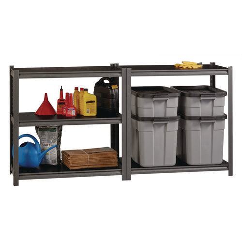 Image of Alera® Steel Shelving Unit with Laminate Shelves, Five-Shelf, 36w x 18d x 72h, Steel, Black/Gun Metal Gray