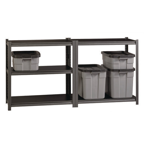 Image of Alera® Steel Shelving Unit with Laminate Shelves, Five-Shelf, 36w x 18d x 72h, Steel, Black/Gun Metal Gray