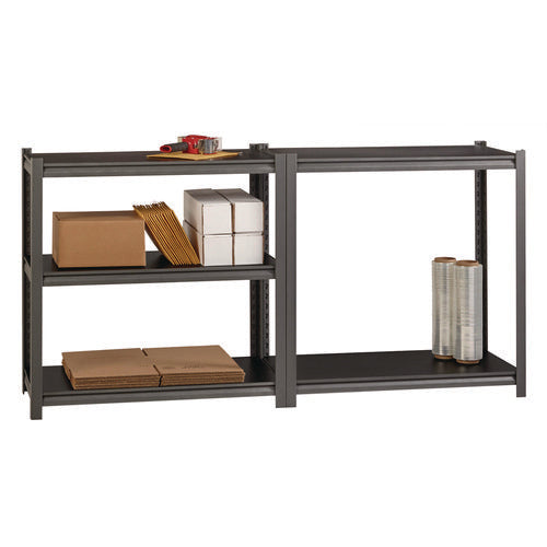 Image of Alera® Steel Shelving Unit with Laminate Shelves, Five-Shelf, 36w x 18d x 72h, Steel, Black/Gun Metal Gray