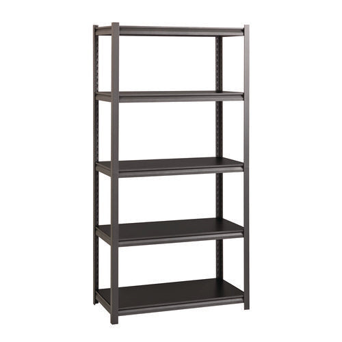 Image of Alera® Steel Shelving Unit with Laminate Shelves, Five-Shelf, 36w x 18d x 72h, Steel, Black/Gun Metal Gray