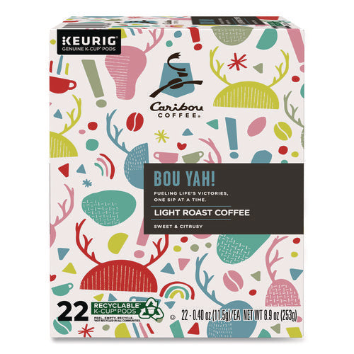 Image of Caribou Coffee® BOU YAH K-Cup Pods, Light Roast, 22/Box