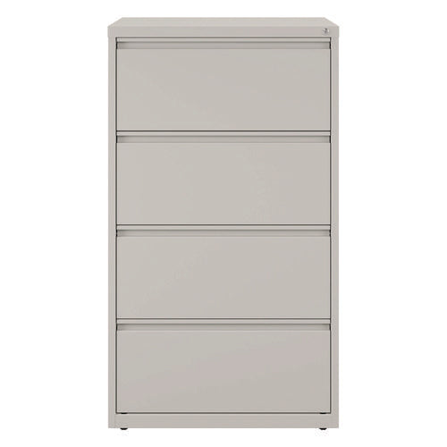 Image of Alera® Lateral File, 4 Legal/Letter-Size File Drawers, Light Gray, 30" x 18.62" x 52.5"