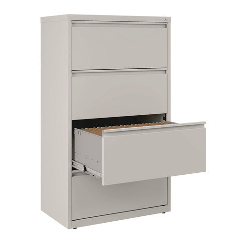 Image of Alera® Lateral File, 4 Legal/Letter-Size File Drawers, Light Gray, 30" x 18.62" x 52.5"