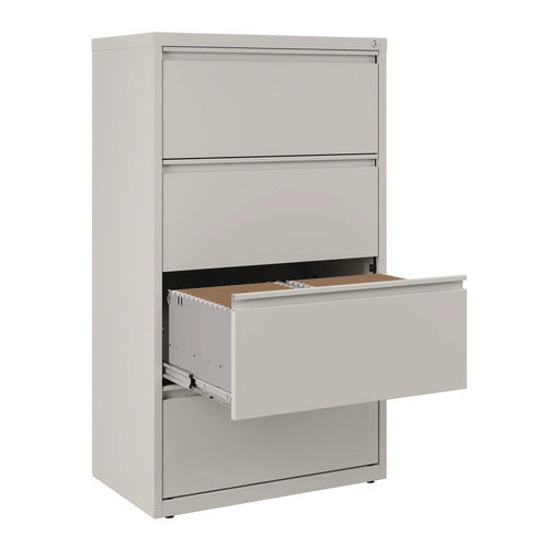 Image of Alera® Lateral File, 4 Legal/Letter-Size File Drawers, Light Gray, 30" x 18.62" x 52.5"