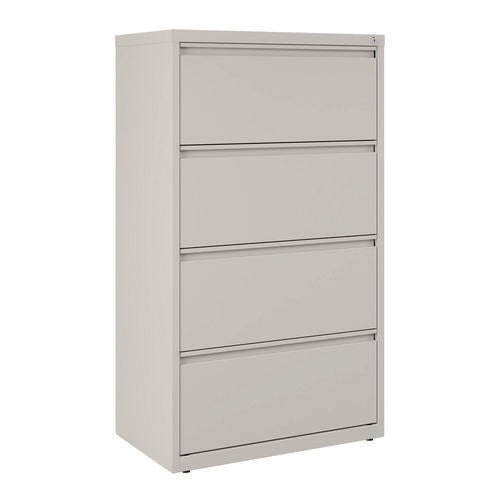 Image of Alera® Lateral File, 4 Legal/Letter-Size File Drawers, Light Gray, 30" x 18.62" x 52.5"