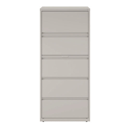 Image of Alera® Lateral File, 5 Legal/Letter-Size File Drawers, Light Gray, 30" x 18.62" x 67.62"