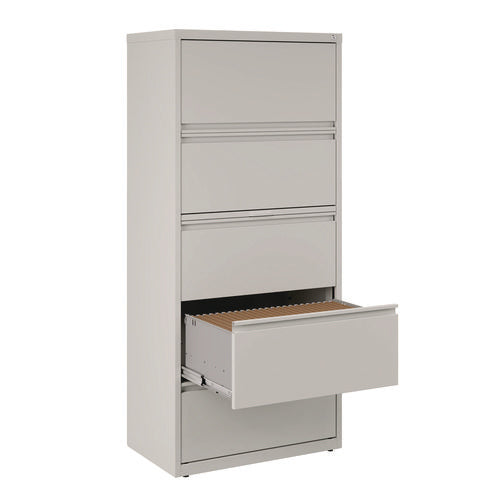 Image of Alera® Lateral File, 5 Legal/Letter-Size File Drawers, Light Gray, 30" x 18.62" x 67.62"