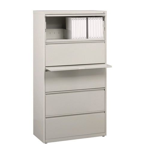 Image of Alera® Lateral File, 5 Legal/Letter-Size File Drawers, Light Gray, 30" x 18.62" x 67.62"