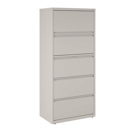 Image of Alera® Lateral File, 5 Legal/Letter-Size File Drawers, Light Gray, 30" x 18.62" x 67.62"