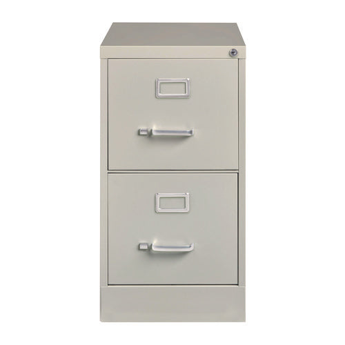 Image of Alera® Two-Drawer Economy Vertical File, 2 Letter-Size File Drawers, Light Gray, 15" x 25" x 28.38"