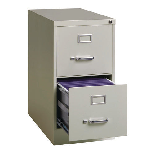 Image of Alera® Two-Drawer Economy Vertical File, 2 Letter-Size File Drawers, Light Gray, 15" x 25" x 28.38"