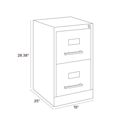 Image of Alera® Two-Drawer Economy Vertical File, 2 Letter-Size File Drawers, Light Gray, 15" x 25" x 28.38"