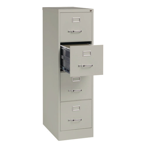 Image of Alera® Economy Vertical File, 4 Letter-Size File Drawers, Light Gray, 15" x 25" x 52"