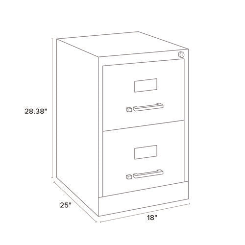 Image of Alera® Two-Drawer Economy Vertical File, 2 Legal-Size File Drawers, Light Gray, 15" x 25" x 28.38"
