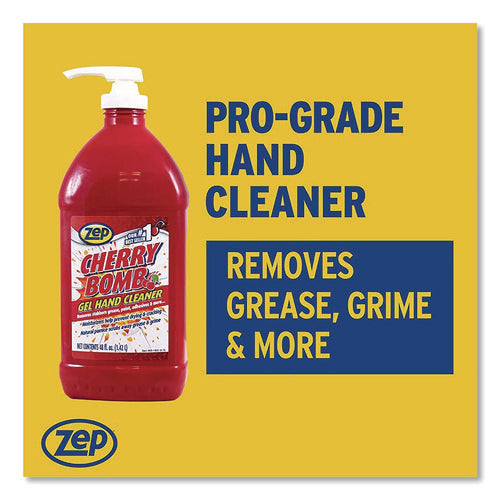 Image of Zep Commercial® Cherry Bomb Gel Hand Cleaner, Cherry Scent, 48 oz, 4/Carton