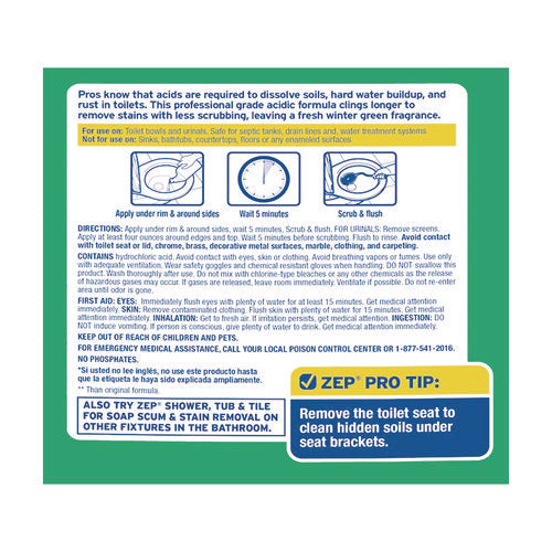 Image of Zep® Acidic Toilet Bowl Cleaner, Mint, 32 Oz Bottle