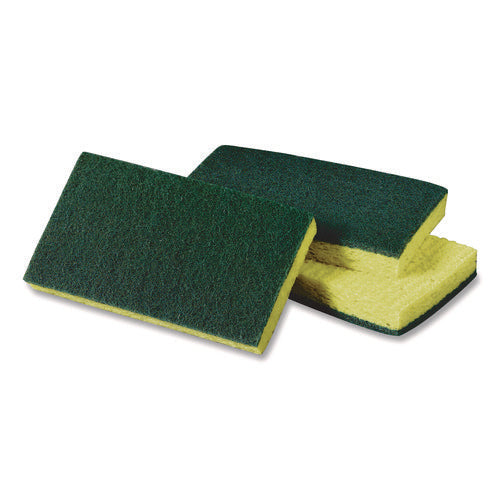 Image of Scotch-Brite PROFESSIONAL Medium-Duty Scrubbing Sponge, 3.6 X 6.1, 0.7" Thick, Yellow/green, 10/pack