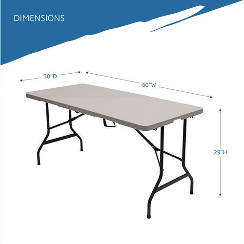 Image of Iceberg IndestrucTable Classic Bi-Folding Table, Rectangular, 60" x 30" x 29", Platinum