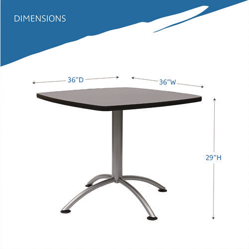 Image of Iceberg CafeWorks Cafe-Height Table, Square, 36" x 36" x 30", Graphite Granite/Silver