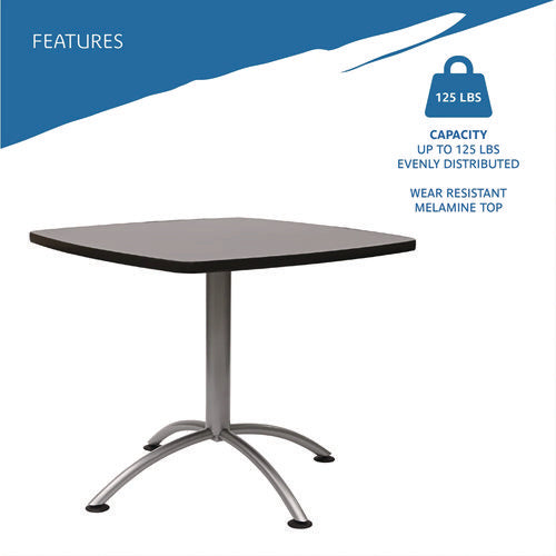 Image of Iceberg CafeWorks Cafe-Height Table, Square, 36" x 36" x 30", Graphite Granite/Silver