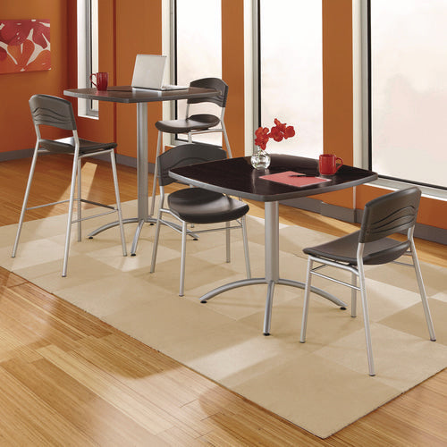 Image of Iceberg CafeWorks Cafe-Height Table, Square, 36" x 36" x 30", Graphite Granite/Silver