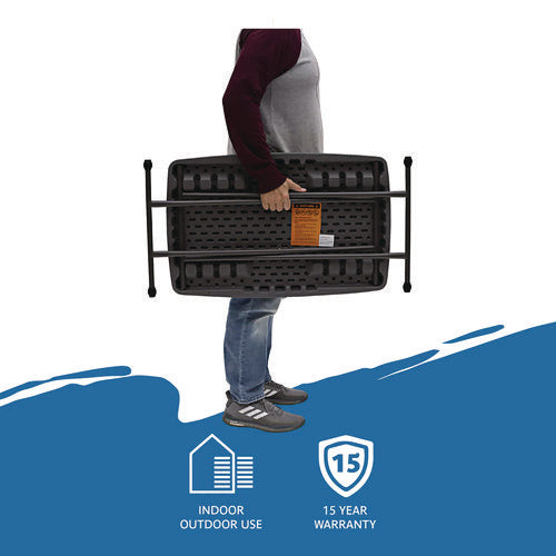 Image of Iceberg IndestrucTable Classic Personal Folding Table, 30" x 20" x 25" to 28", Charcoal