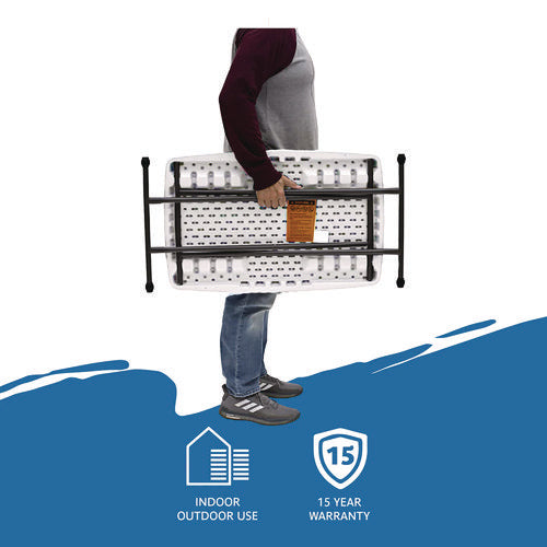 Image of Iceberg IndestrucTable Classic Personal Folding Table, 30" x 20" x 25" to 28", Platinum/Gray