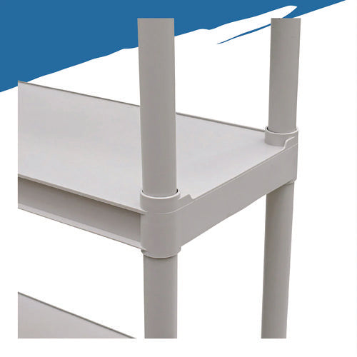 Image of Iceberg Rough n Ready Open Storage System, Four-Shelf, Injection-Molded Polypropylene, 32w x 13d x 54h, Platinum