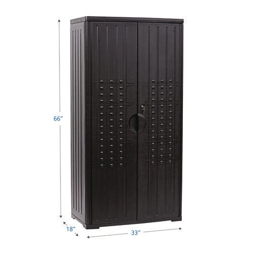 Image of Iceberg Rough n Ready Storage Cabinet, Three-Shelf, 33w x 18d x 66h, Black