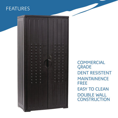 Image of Iceberg Rough n Ready Storage Cabinet, Three-Shelf, 33w x 18d x 66h, Black