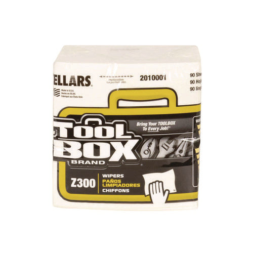 Image of TOOLBOX® Z300 Quarterfold Wipers, 1-Ply, 11.87 x 13, White, 12/Carton