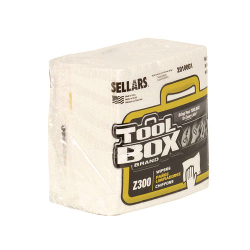 Image of TOOLBOX® Z300 Quarterfold Wipers, 1-Ply, 11.87 x 13, White, 12/Carton