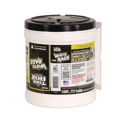 Image of TOOLBOX® Z300 Wipers Big Grip Dispenser, 1-Ply, 10 x 12, White, 2/Carton