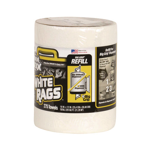 Image of TOOLBOX® Z300 Wipers Big Grip Refill, 1-Ply, 10 x 12, White, 6/Carton