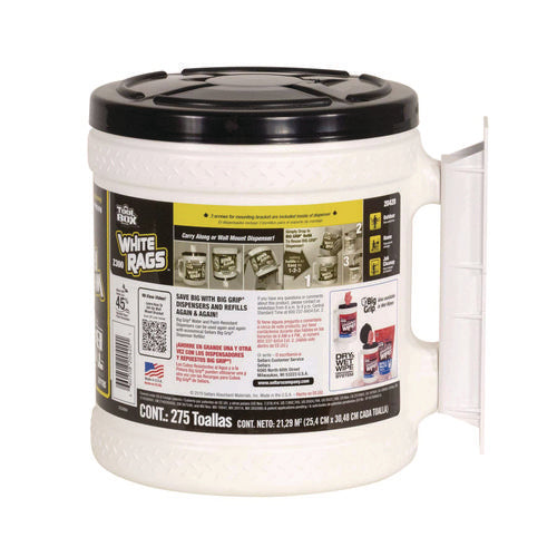 Image of TOOLBOX® Z300 Wipers Big Grip Dispenser, 1-Ply, 10 x 12, White, 2/Carton